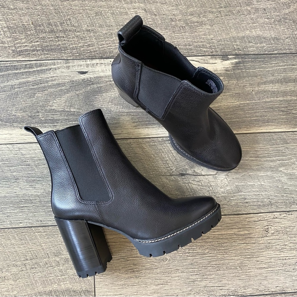 Tory Burch Lug 70mm Bootie Size 11 Black New Leather New
